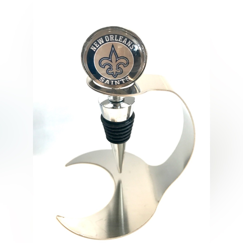New Orleans Saints wine bottle stopper with stainless steel stand Bar decor